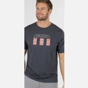 NWT Travis Mathew Gray Pima Cotton Star Bright Shirt Graphic Americana Small